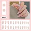 24Pcs/Box Long Coffin False Nails Wearable Fake Nails with Glitter Rhinestones Ballet Press On Nails Full Cover Nail Tips