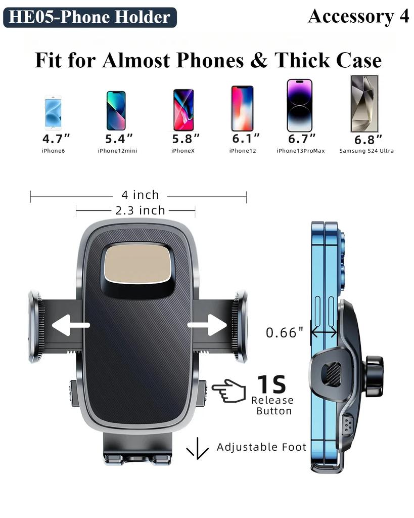 Oatsbasf Dual-position Car Screen Phone Holder Stand Aluminum Adjustable for Tesla Model 3 Highland Y Universal Car Accessories