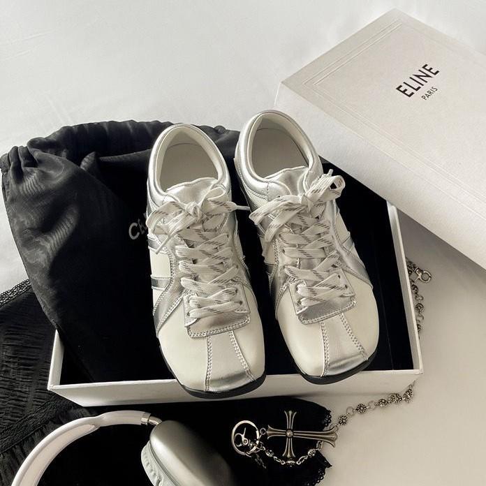 Zhao Ruth has the same leather German training shoes for women's 2025 spring and autumn fashion leisure sports square-headed zebra shoes retro