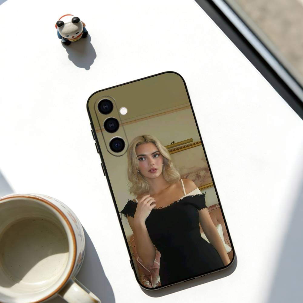 Kendall Jenner Phone Case For Samsung Galaxy A73,A72,A71,A70,A53,A52,A51,Soft Black Cover