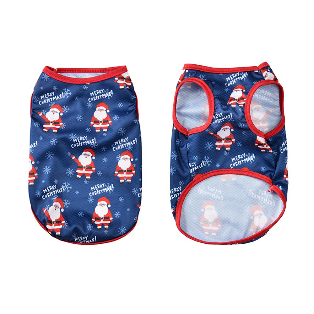 

Cute Pet Vest Coat Christmas Hat Santa Print Clothes Festival Party Puppy Costume For Small Medium Dogs Cats Yorkshire Schnauzer XS