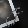 Retro Bright Silver Metal Chain, Hip Hop Dancing Trouser Chain Texture Hook Decoration with Trouser Chain Jewelry