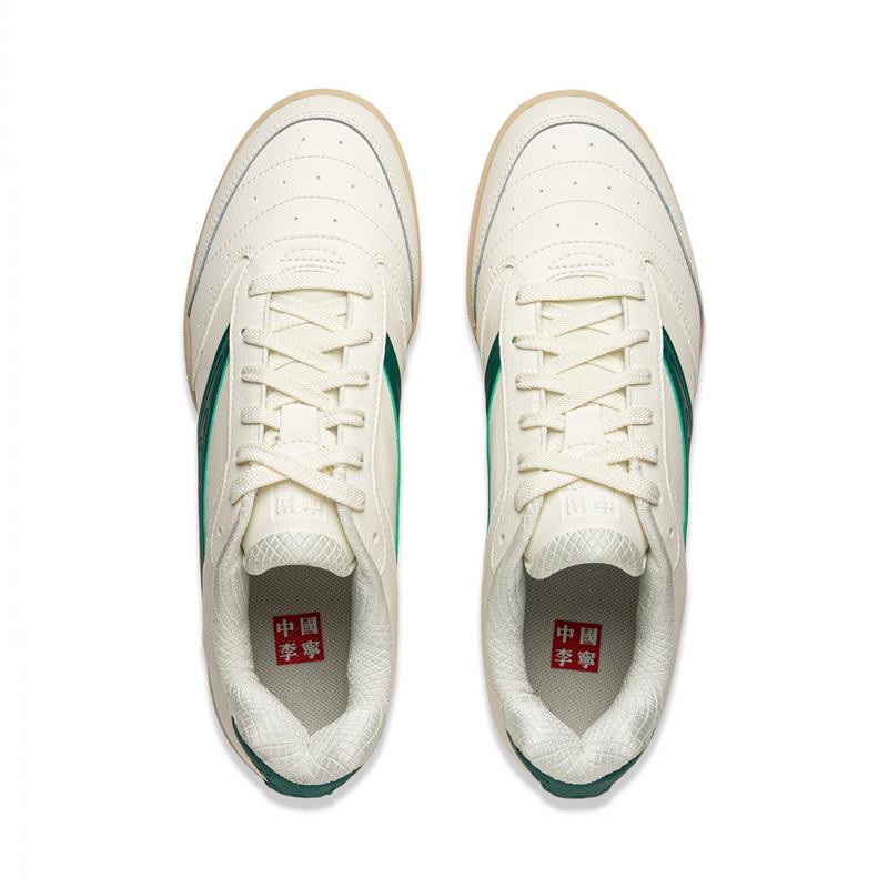 Li Ning Table Tennis Series Comfortable Fashion Trendy Versatile Low-Top Casual Shoes Unisex Casual Shoes Off-White AZGU151-15