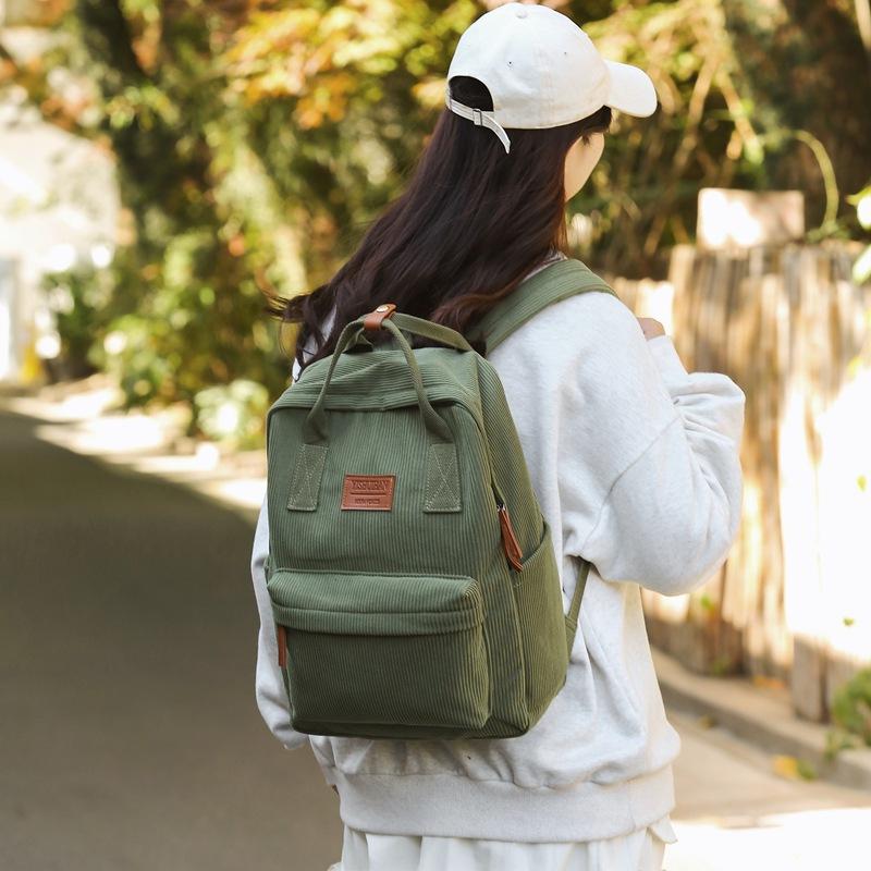 Stylish Corduroy Tote Bag Simple Handbags Shoulder Bags for Woman Versatile Backpack School Bags Mochilas Juveniles Adolescentes