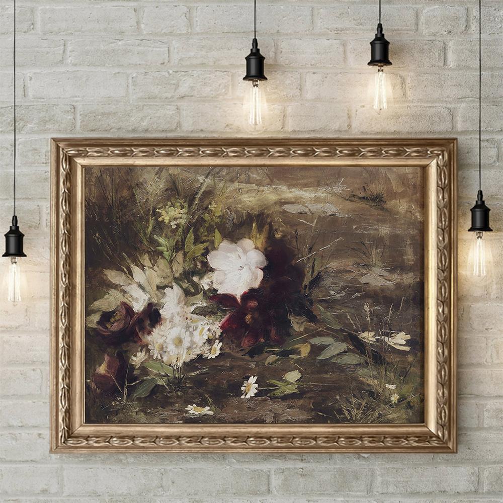Retro Painting French Flora Vintage Poster and Prints Victorian Still Life Flower Rose Canvas Painting Decoraiton Living Room