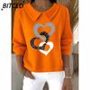 Women's Fashion Casual Solid Color Print Long Sleeve V-Neck POLO Neck Blouses & Shirts