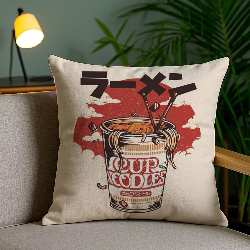 Takoyaki Japanisches Essen Kissenbezug Zuhause Wohnheim Stuhllehne Kurzer Plüsch Beidseitiger Druck Büro Nickerchen Zeit Kissenbezug