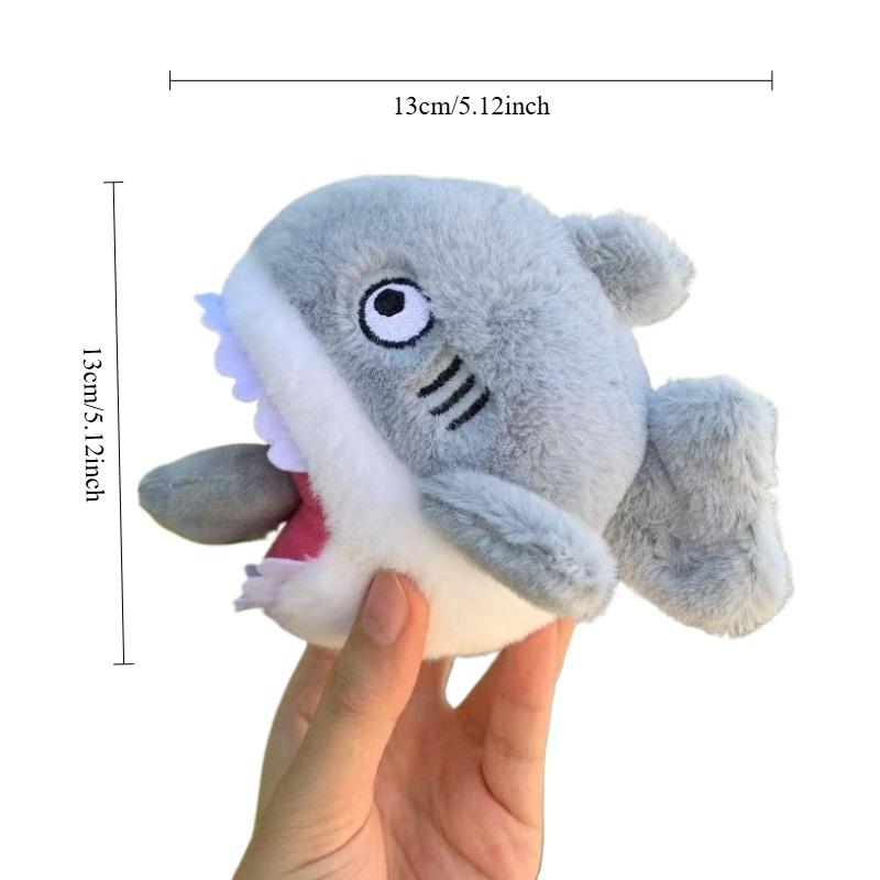 Pull-out Sand Shark Stuffted Keychain Creative Soft Plushie Pendant Little Shark Schoolbag Accessories Couple's Small Gifts