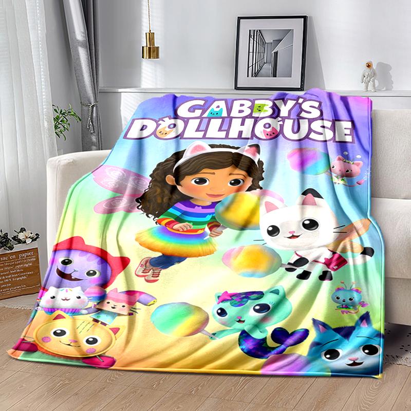 1pc Blanket Gabby's Dollhouse2 Print Design, Lightweight Blanket for Sofa, Bed- Soft &Warm, Gift for All Seasons like Christmas, Halloween