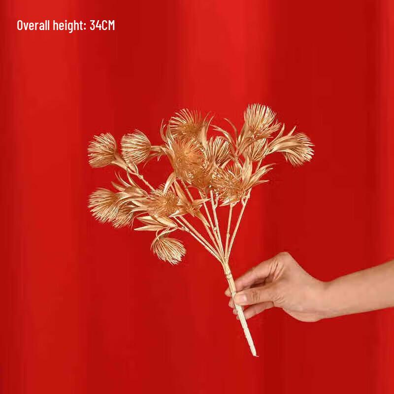 YIXI Gold Artificial Eucalyptus & Ginkgo Floral Decor