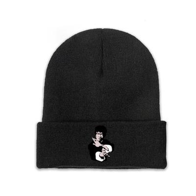 Bruce Lee over zijn beroemde Kung-Fu gebreide muts Mutsen Wintermutsen Warme Unisex Hiphop Dragon Movie China Mutsen voor Unisex Vrouwen Geschenken