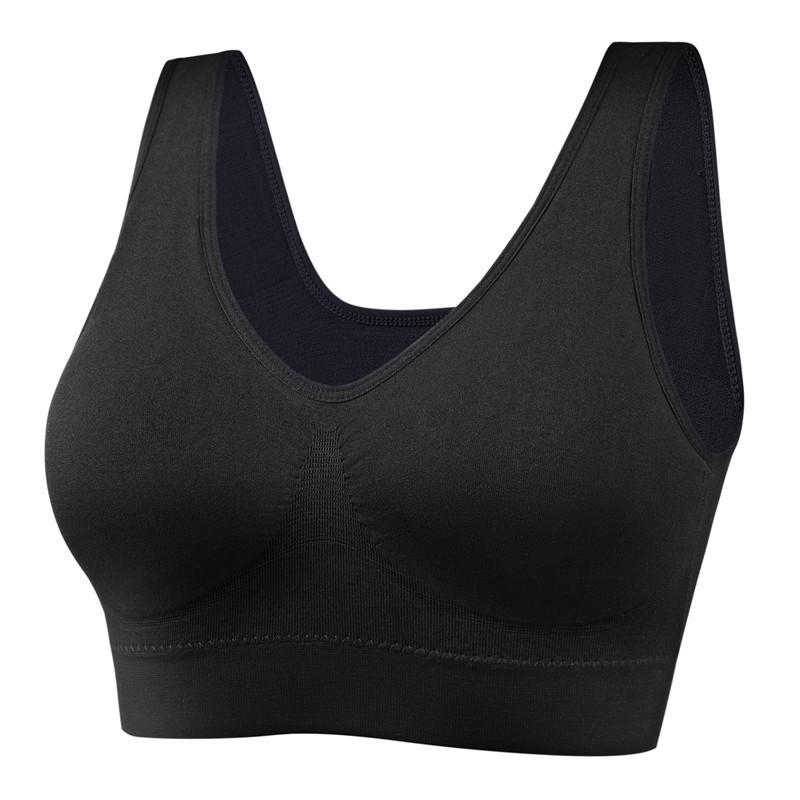 Plus Size One-Piece Seamless Sports Bra, Wireless Removable Pads Thin Running Yoga Athletic Underwear for Women
