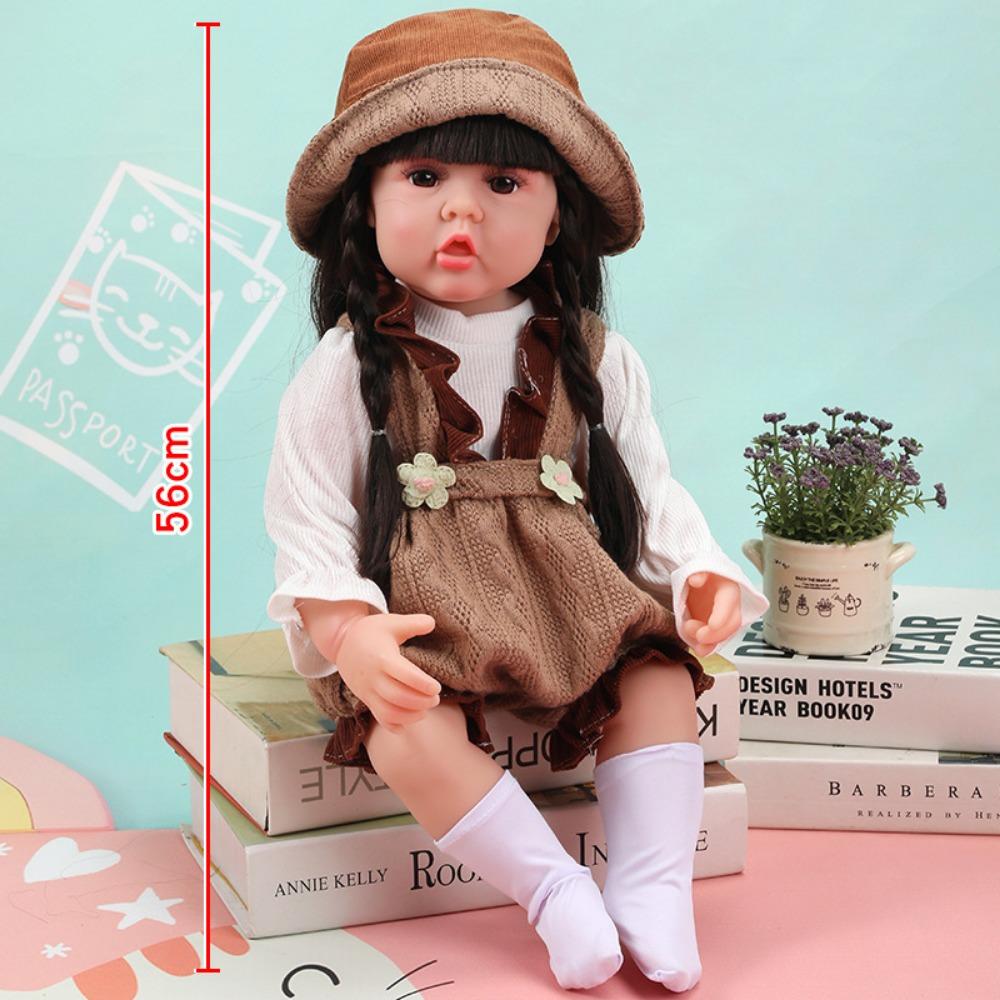 56Cm Reborn Simulation Barbie Gift Doll Baby Soft Gel Girl Toy Set Children's Doll