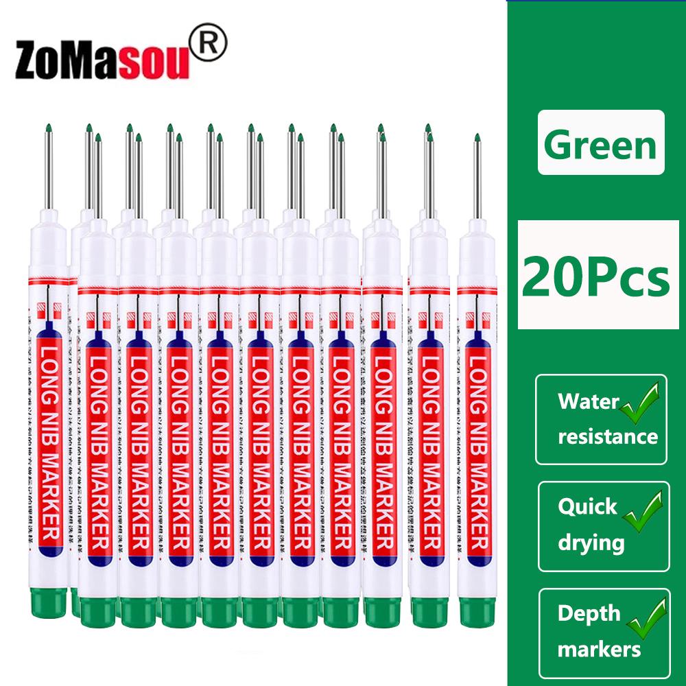 1-100 Stück 20mm Langer Kopf Markerstift Mehrzweck Holzbearbeitung Fliesen Dekoration Tiefloch Marker Stifte Rote/Schwarze/Blaue/Grüne Tinte