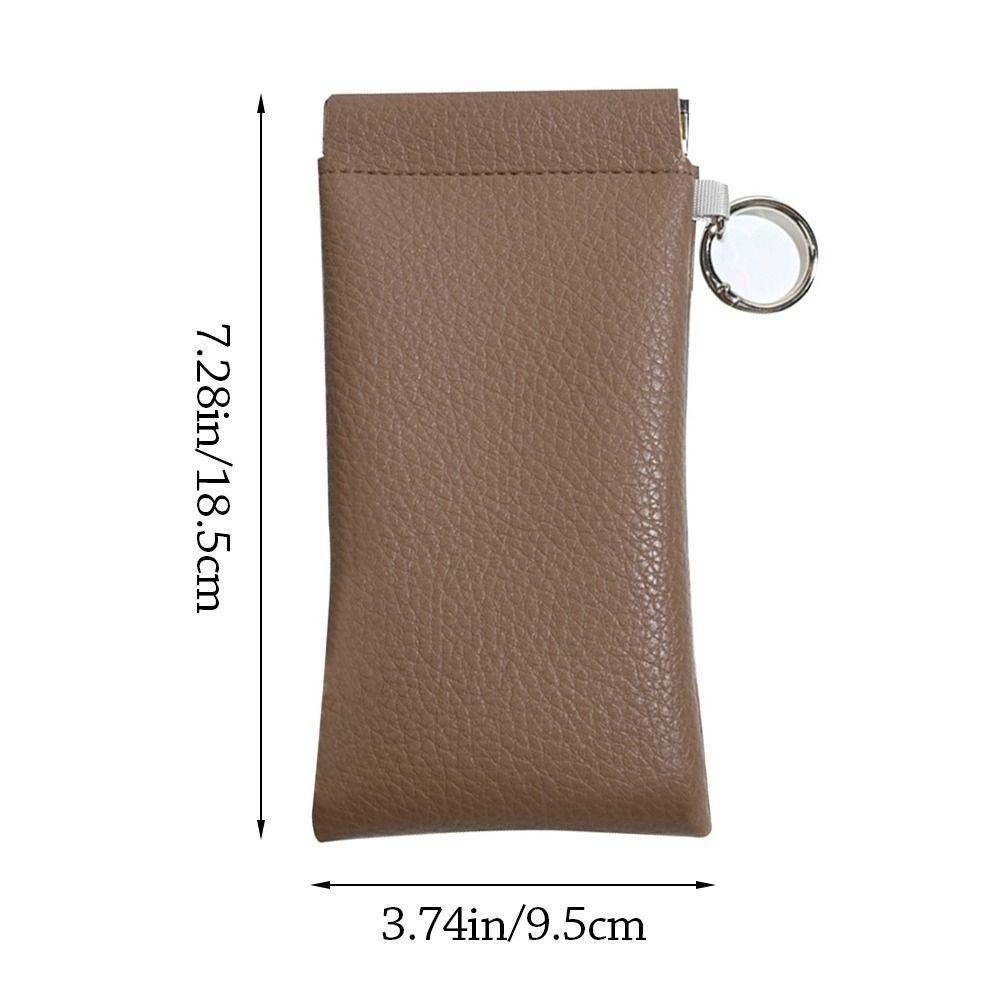 With Glasses Cloth Glasses Bag Soft PU Automatic Closed Sunglasses Case Waterproof Protective Cover Eyewear Pouch