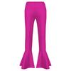 Bronzing Cloth High Waist Flare Trousers Kids Girls Dance Wear Stage Costume Ruffle Hem Bell Bottom Long Pants