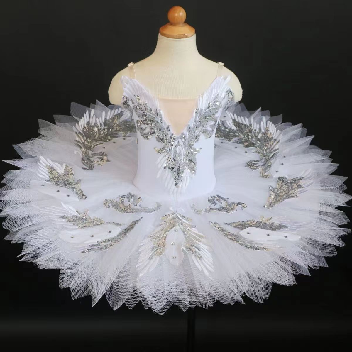 Professional Ballet Tutu Child Kids Girls Adults  Ballerina Dress Ballet Tutu Dance Costumes Classical Ballet Skirt for Kids 100cm белый