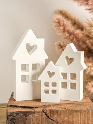 Heart House Concrete Silicone Mold DIY Handmade Candle Making Supplies Plaster Houses Casting Molds Resin Craft Tools Home Decor