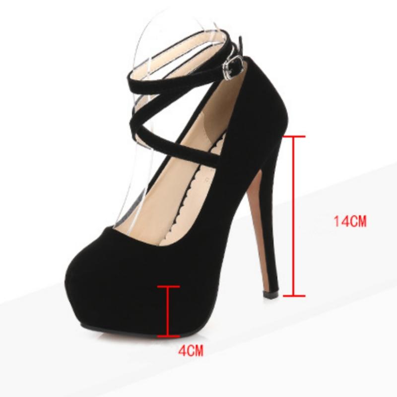 35-46 Size Fashion Cross Strap Large Size High Heels Women's Popular Shoes