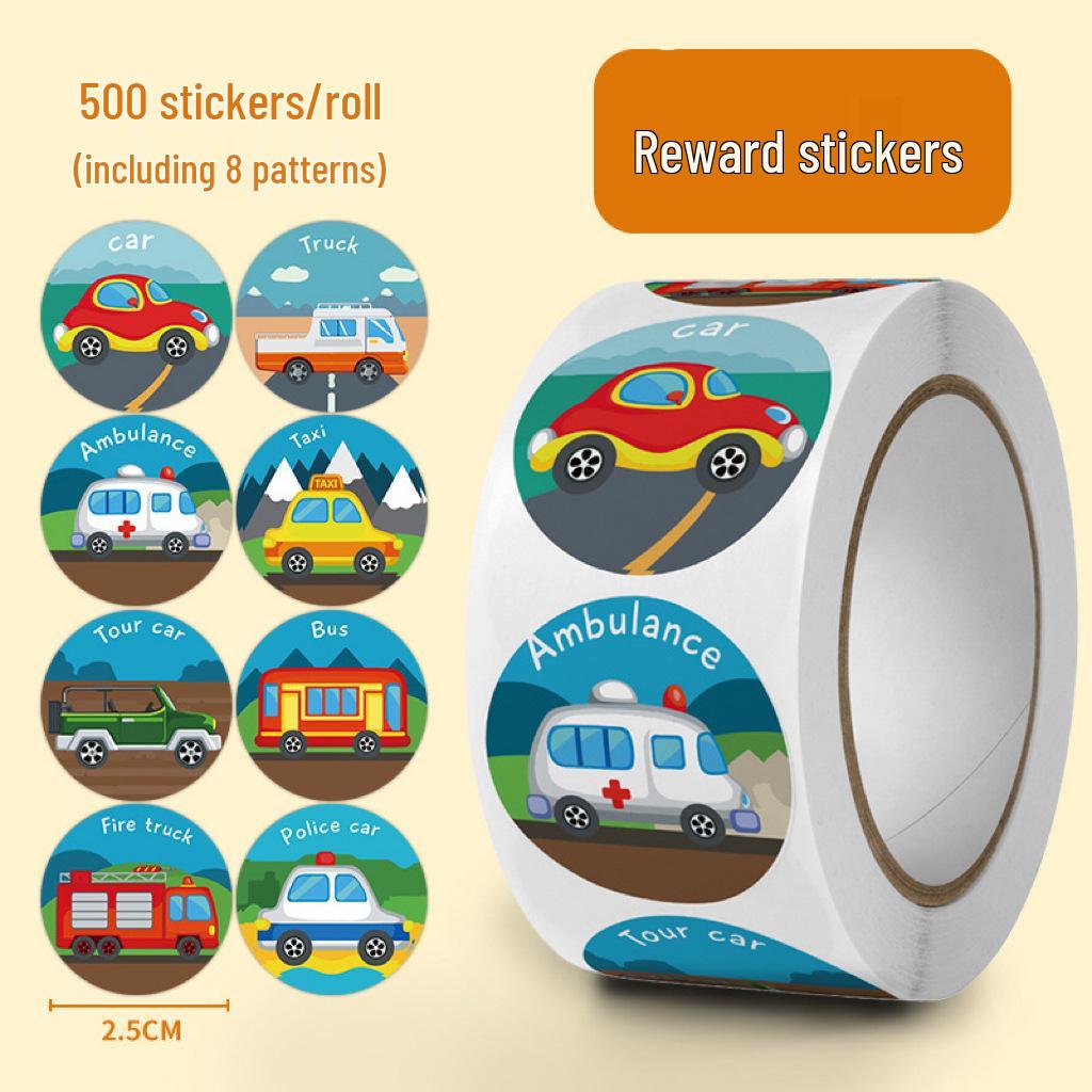 Children's Cartoon Excavator and Loader Stickers for Cars