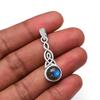 Natural Labradorite 10mm Round Gemstone Celtic Knot Triquetra Pendant 925 Sterling Silver Pendant For Women & Girls