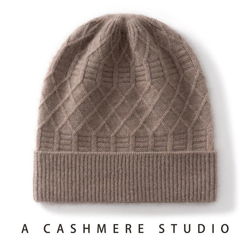 Spot Cashmere Hat Men's and Women's Autumn and Winter Knitted Wool Hat Bag Head Cold Hat Simple Hat Riding