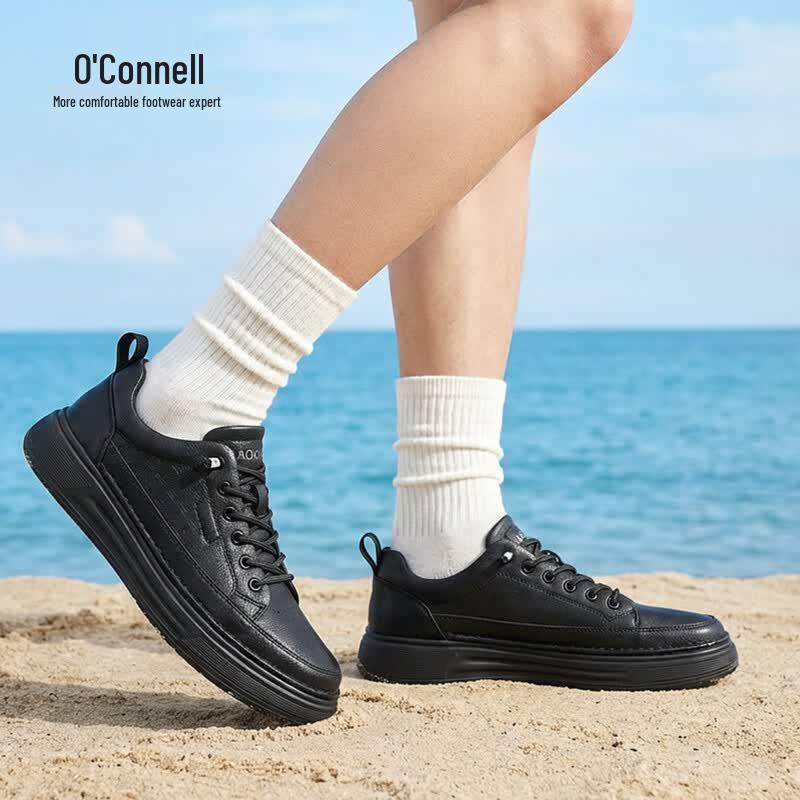 Aokang Men s Breathable Casual Leather Skate Shoes 42 (260mm)