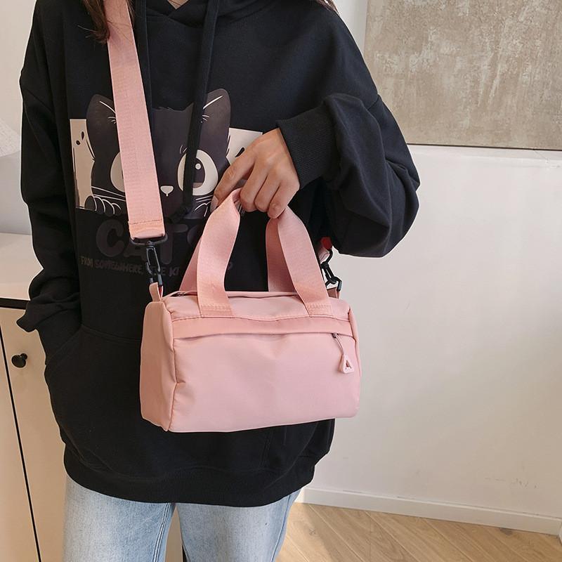 Urban Minimalist Nylon Tote Bag With Top Zipper And Inner Pouch For Womens Casual Outfits