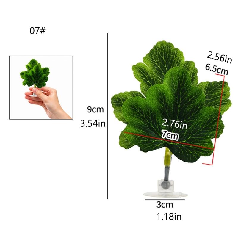 Artificial Leaves Aquariums Decoration 6PCS Suction Cup Hammock Bed, Betta Tanks Habitats Decors for Fish Shrimp Shelter and Spawning