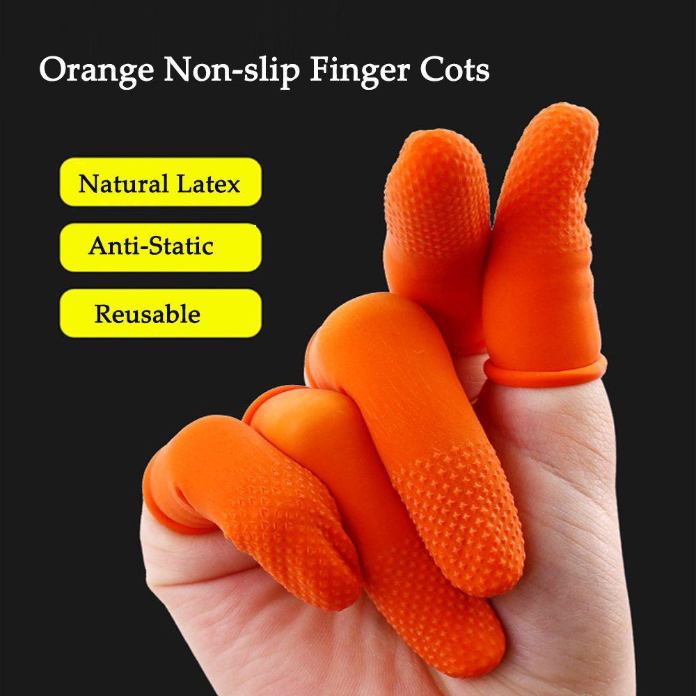 100PCS Reusable Natural Rubber Finger Covers, Anti Slip And Anti-Static Latex Covers, Fingertip Nail Protection Tools