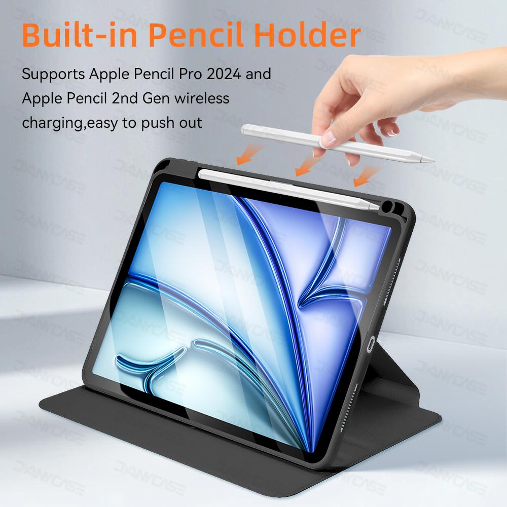 For iPad Air 11 M2 Case Pro M4 360° Rotation Cover for Air 5/4 iPad 10th 10.9in Mini 6 7/8/9th 10.2in Pro12.9 Tablet Cover