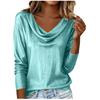 Womens Spring Tops Long Sleeve Cowl Neck Blouse for Summer Shirts for Women Casual Style Womens Summer Shirts