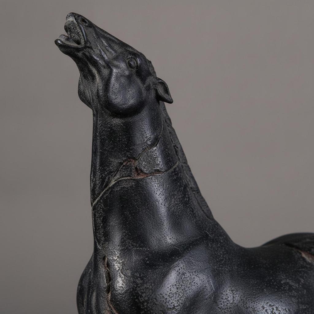 Horse Figurine with Base Rustic Decor Distressed for Living Room
