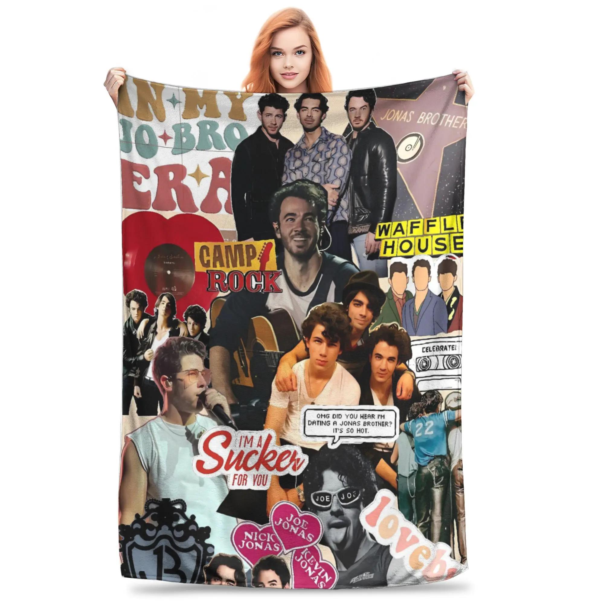 Jonas Brothers th Anniversary Flannel Throw Blanket Warm Winter Cozy Bedspread for Living Room Trendy Decor 100cmx150cm