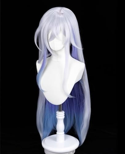 NOKIJP Skark Wig, Genshin Impact Cosplay, Heat-Resistant, Smooth, Easy To Style, Genshin Impact Snezhnaya Skark, Tartaglia's Master