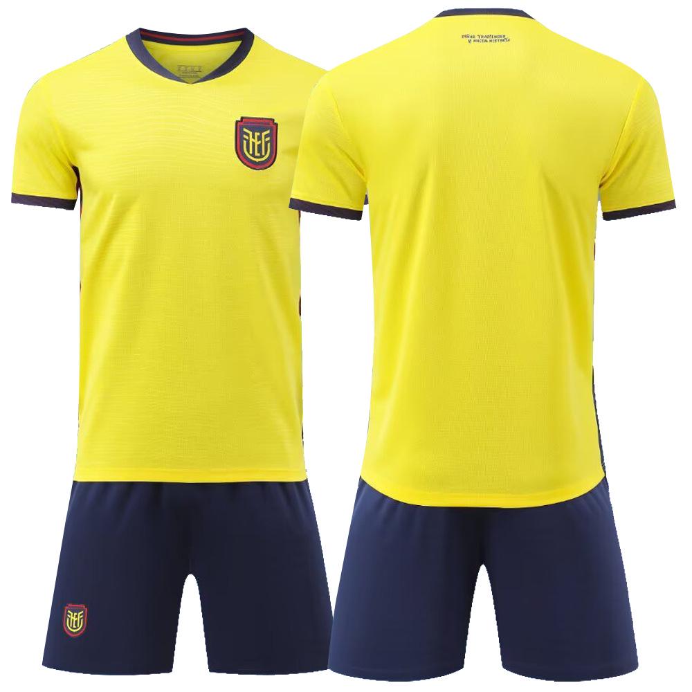 Ecuador 2026 World Cup Home & Away Quick-Dry Men s Soccer Kit - Short Sleeve 2XL/Height 185-190CM