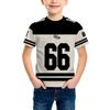 Sportswear, Striped Design, Men's, Polyester T-shirt, Stand Out with Letter Printing, Suitable for Softness, Comfort, and Play, 66 Children's Clothing