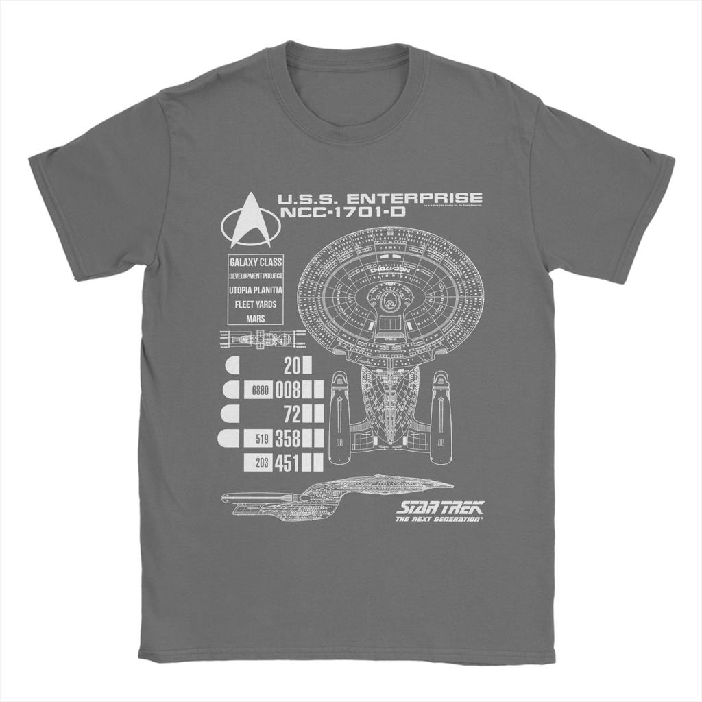 Stars Treks Next Generation USS Enterprise Schematics T Shirts Mens  Pure Cotton TShirts Tee Shirt Short Sleeve Plus Size