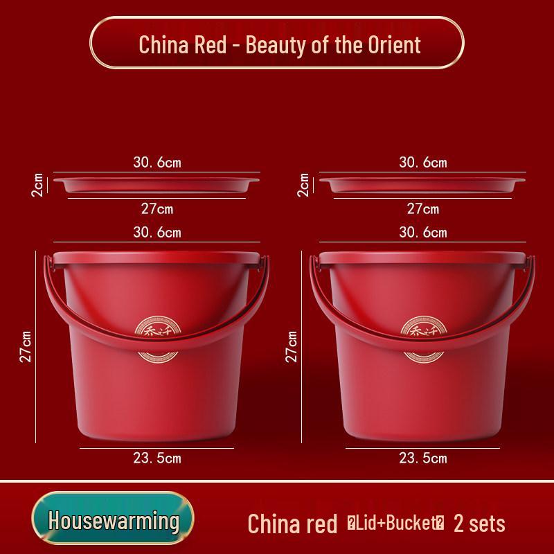 Red Wedding & Housewarming Joy Buckets - Large Plastic Pair in Vibrant Red