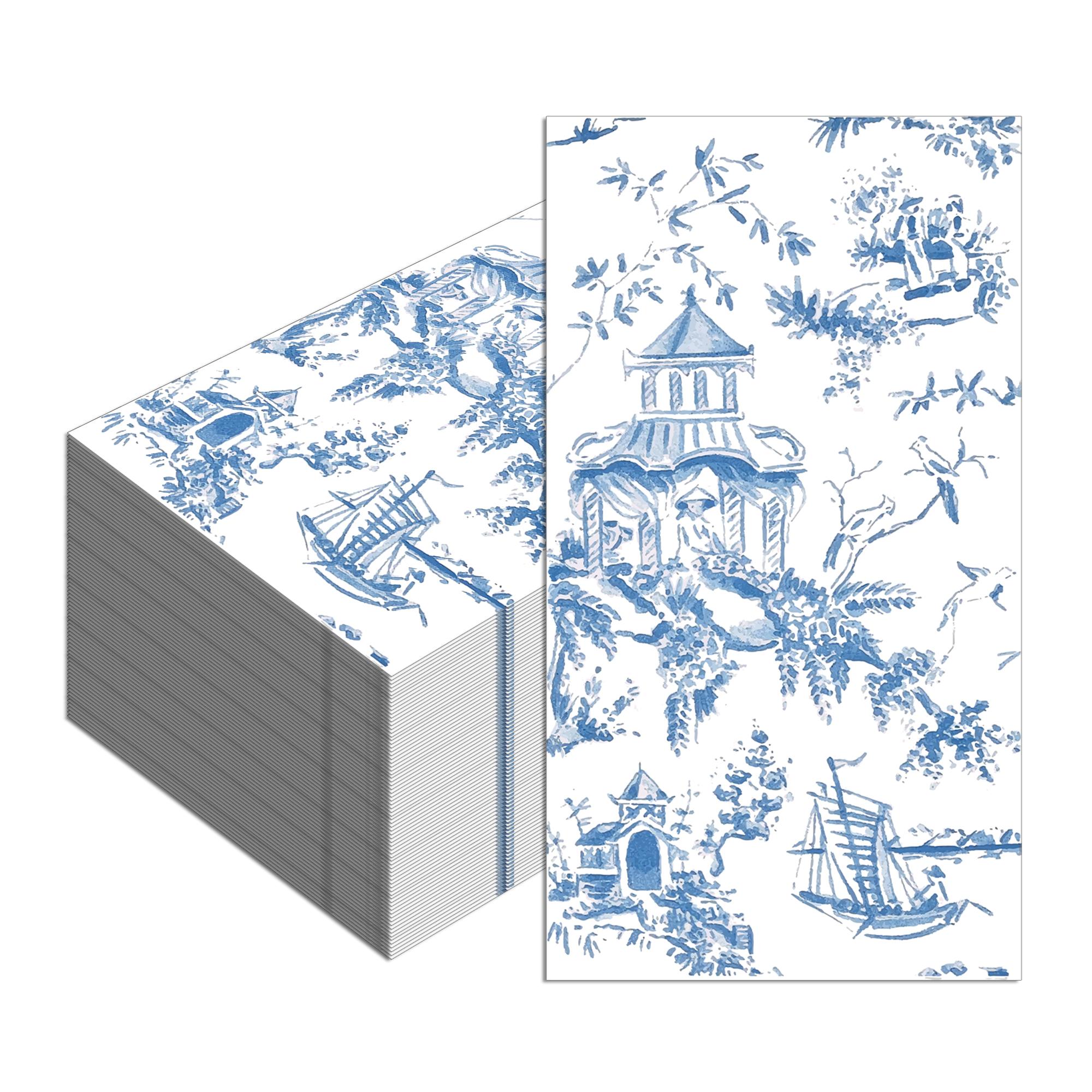 

20pcs Napkins Chinese Flower Long Paper Napkins Wedding Disposable Tableware Serviettes Tissues Baby Birthday Dinner Table Decor