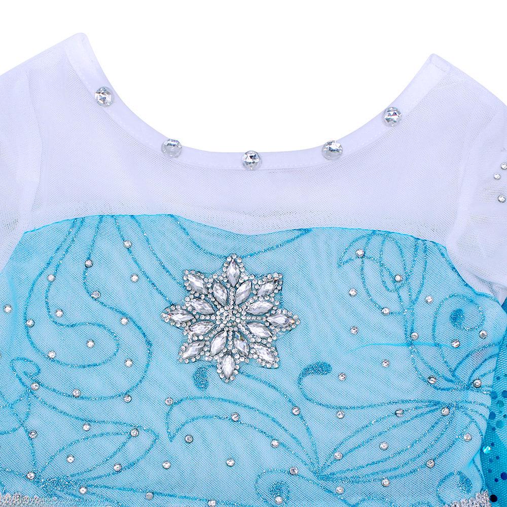 2025 Frozen Princess Elsa Long-Sleeve Dress for Girls (Ages 3-8)