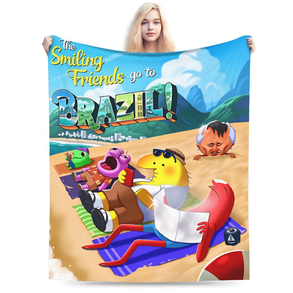Smiling Friends Pim And Charlie Blanket Quality Super Warm Bedding Throws Winter Kids Adult Couch Chair Sofa Bed Bedspread
