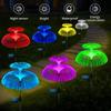 Double Jellyfish Solar Light 7 Gradient Colors Solar Garden Light LED Fiber Optic Lamp Outdoor Waterproof Decoration Ground Lamp