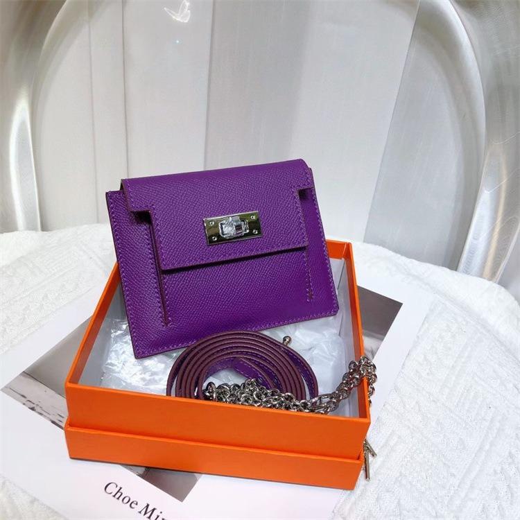 Women's short palm pattern cowhide shoulder crossbody simple new change bag fanny pack wallet card bag integrated bag