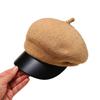 Korean Versatile Little Fragrance Style Sequin Beret Autumn and Winter British Retro Warm Octagonal Hat Outdoor Casual Hat Women