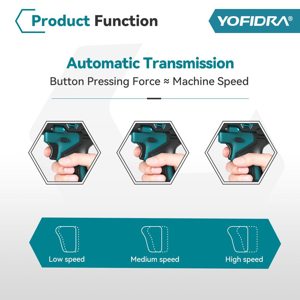 Yofidra Brushless 2-in-1 Turbo Blower Jet Fan & Vacuum Cleaner 80000RPM Handheld Dust Blowing Tool For Makita 18V Battery Pin