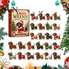 Boîte Compte à Rebours Fêtes 2026 Calendrier de l'Avent Noël Teckel, Ensemble d'Ornements de Collection 3D Collection de Figurines Mignonnes avec 24 Mini Figurines de Chiens,