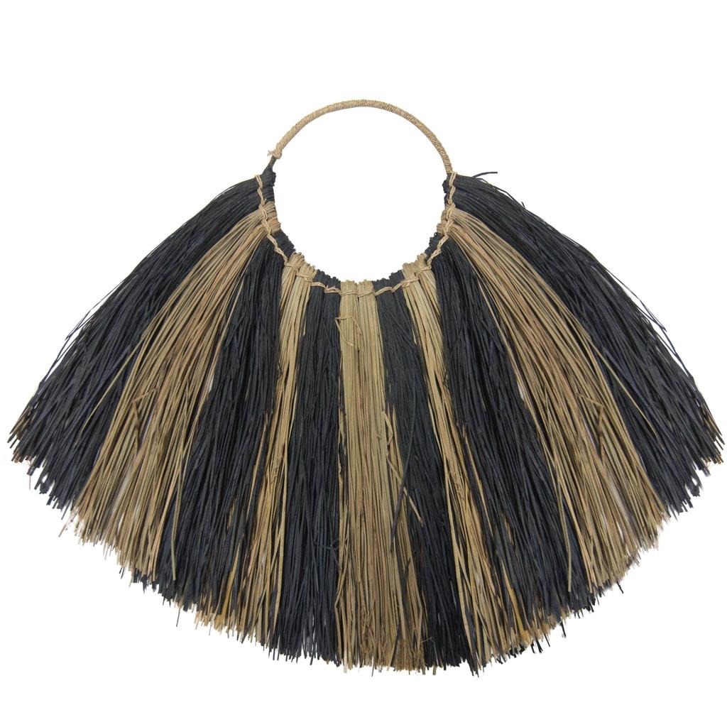 Seagrass Fan Wall Decor, Large Zebra