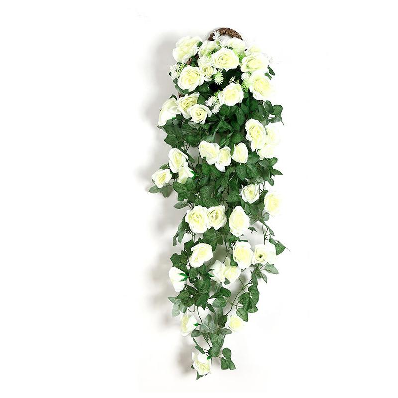 Home Decor Artificial Flower Hanging Flowers Rose Simulation Vine Wedding Garden Artificial Flower Rattan Plant Vine Wall Roses