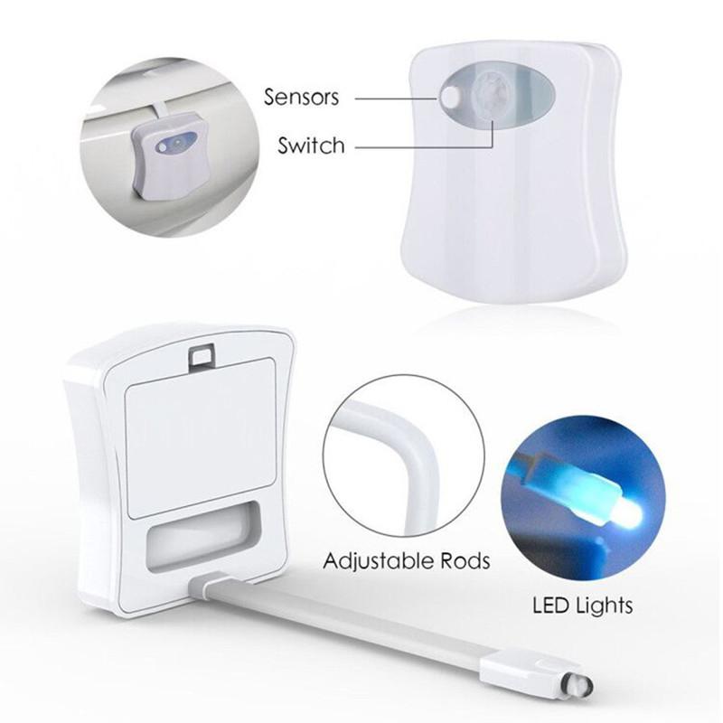 PIR Motion Sensor Toilet Seat Night Light 8 or 16 Colors Waterproof Backlight For Toilet Bowl LED Luminaria Lamp WC Toilet Light